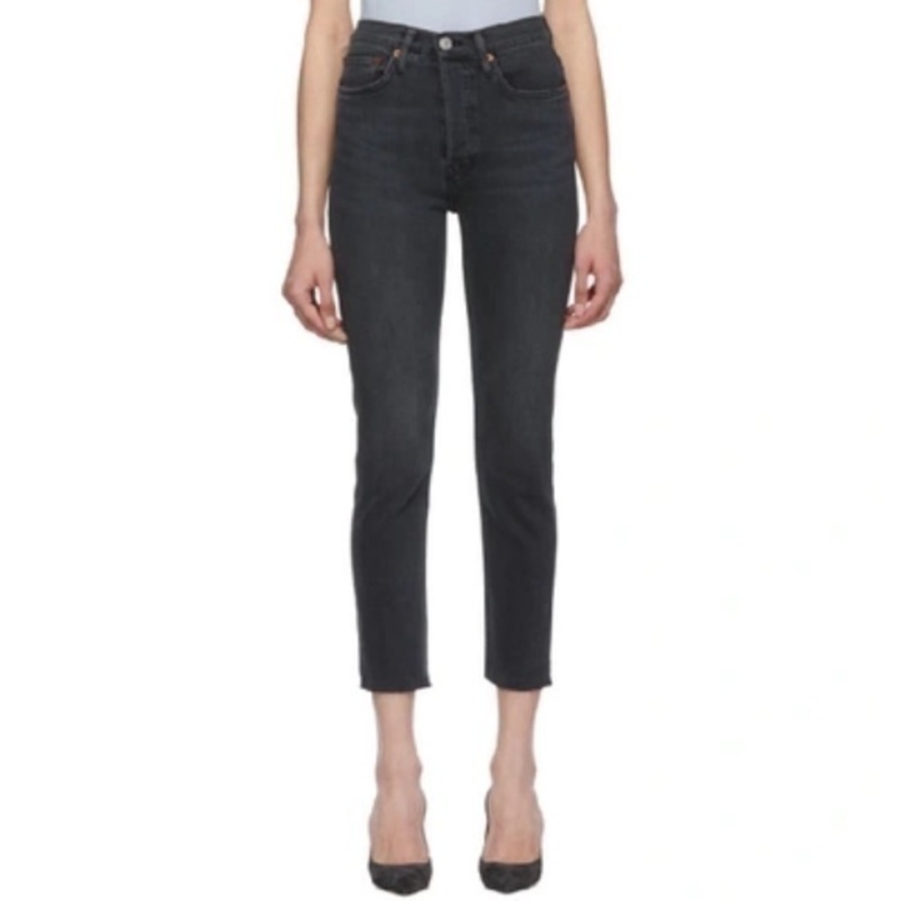 RE/DONE โข High Rise Ankle Crop Skinny Jeans Comfort Stretch Dusty Char 27
